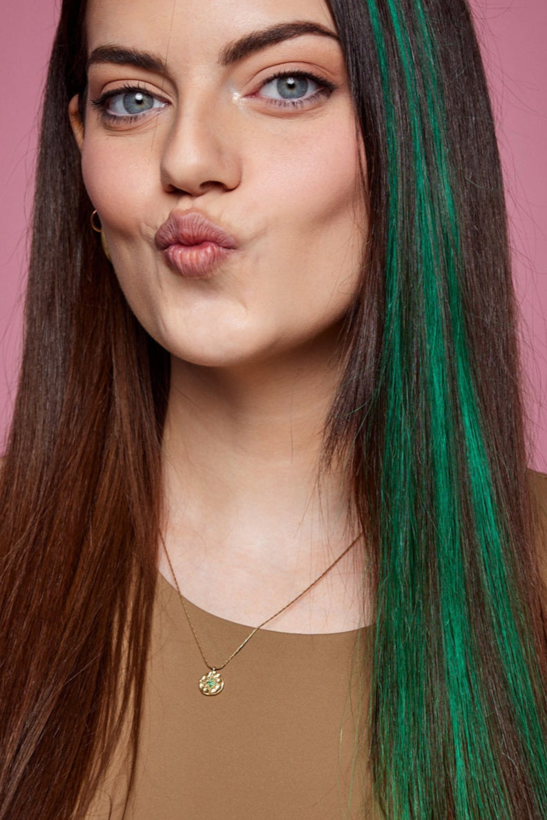 Natural hair extension - Grass Green shade