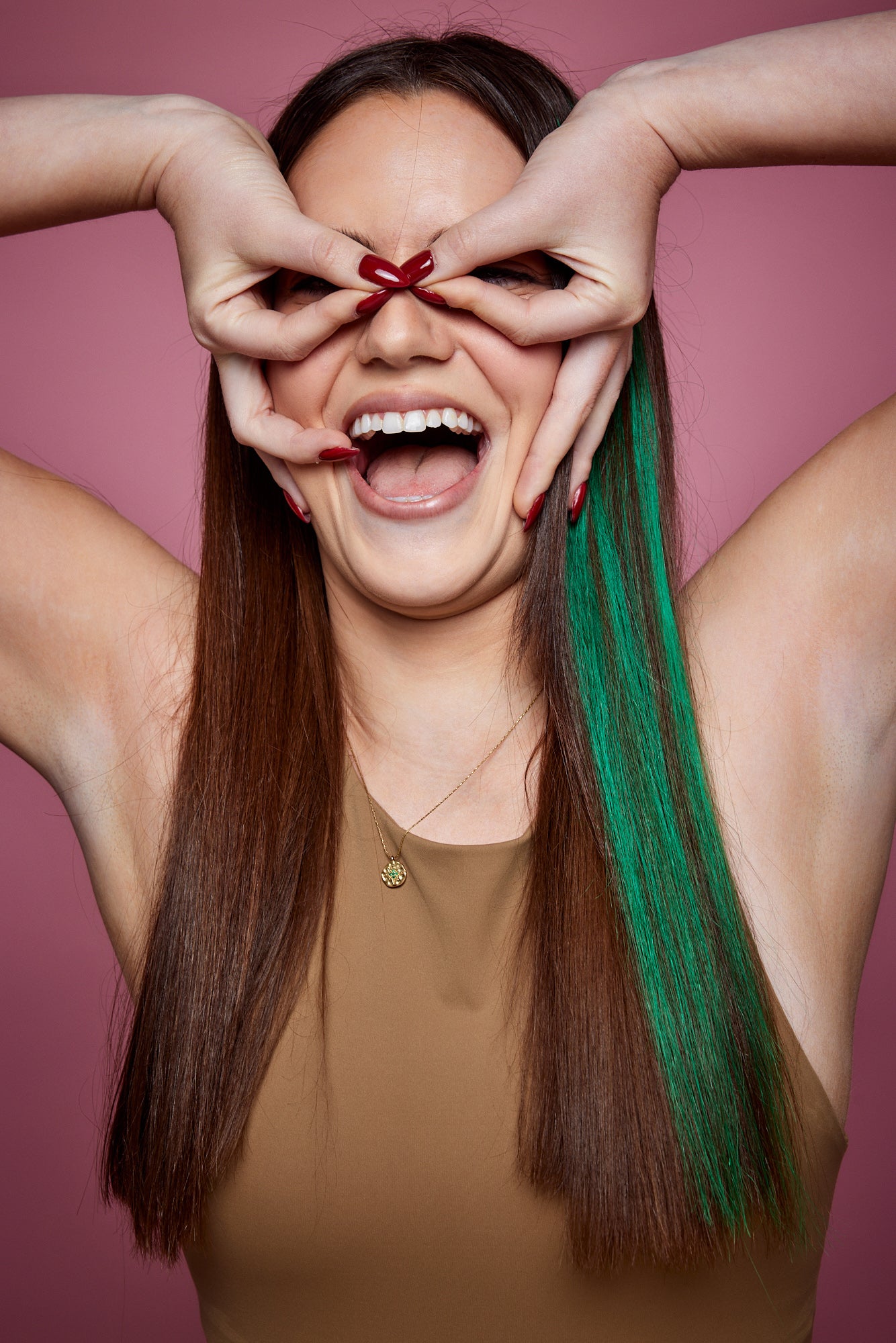 Natural hair extension - Grass Green shade