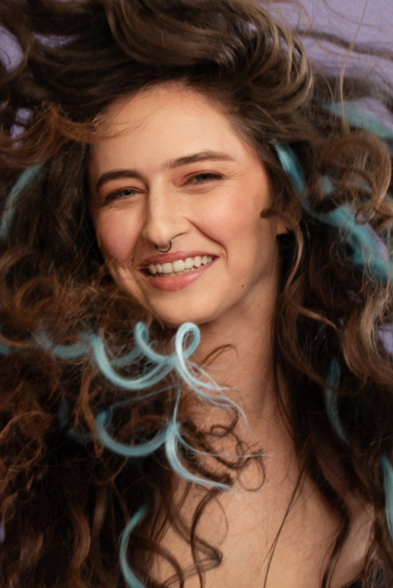 Natural hair extension - Light blue shade - Shufizoo