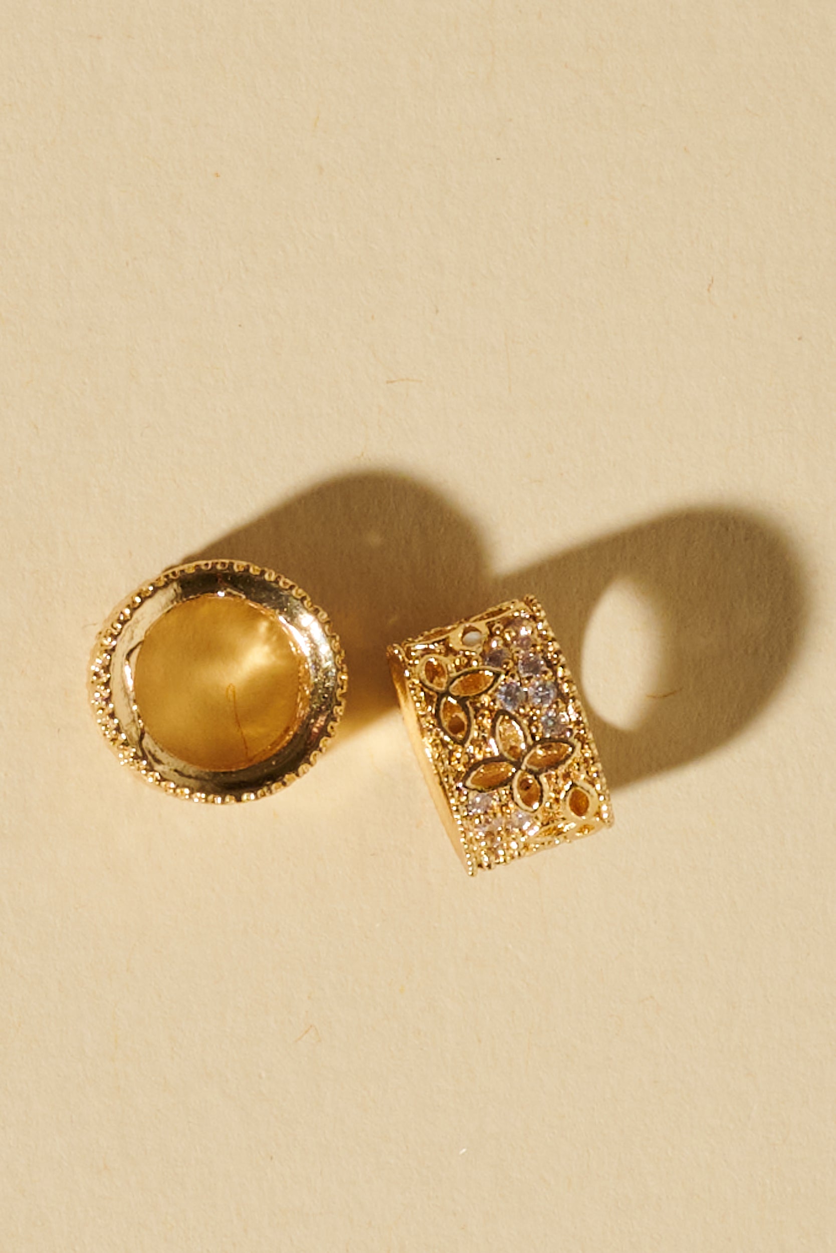 Dreadlock beads - Shufizoo - Golden Flowers with Zircons