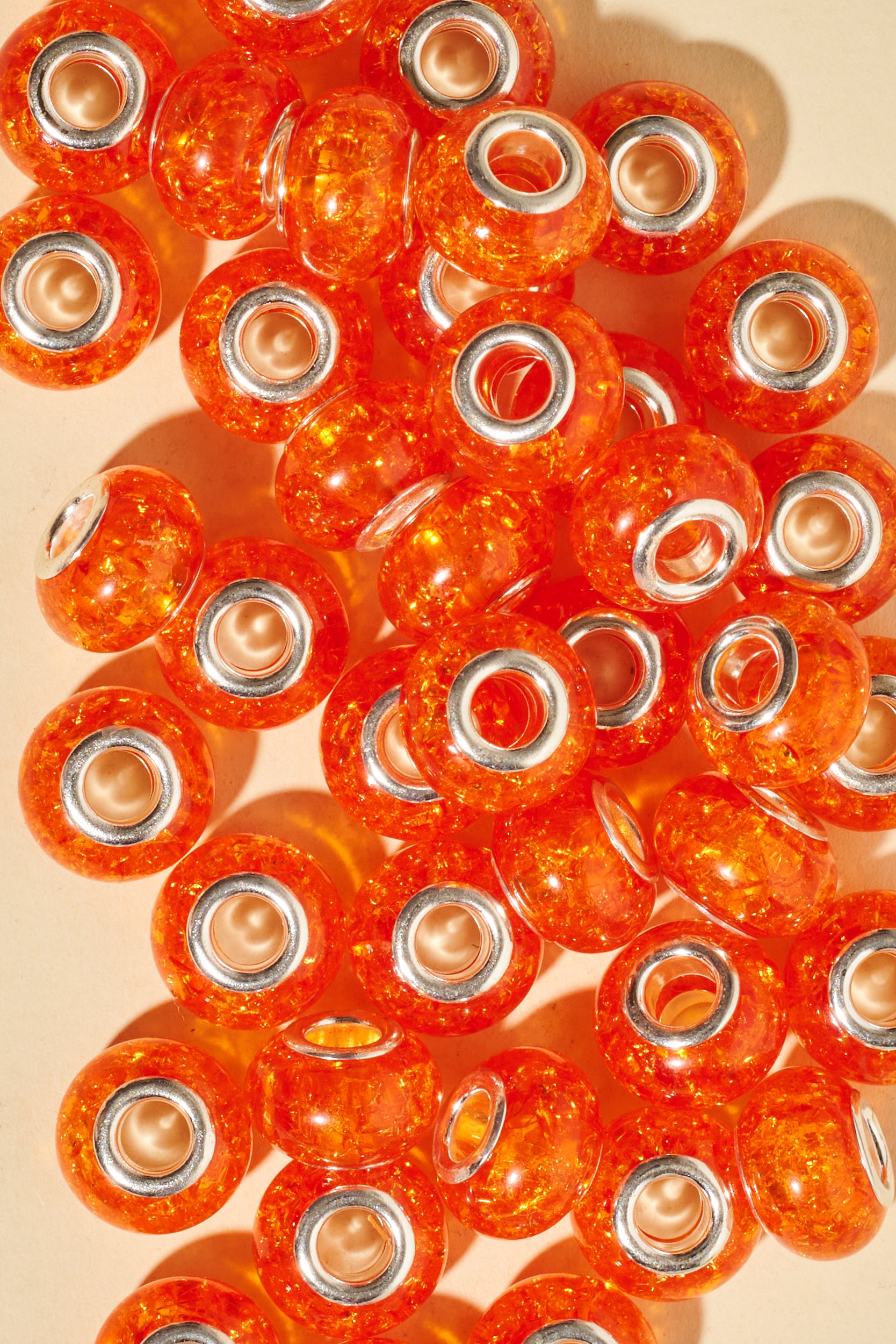 Shufizoo - Dreadlock beads - clear Orange Beads