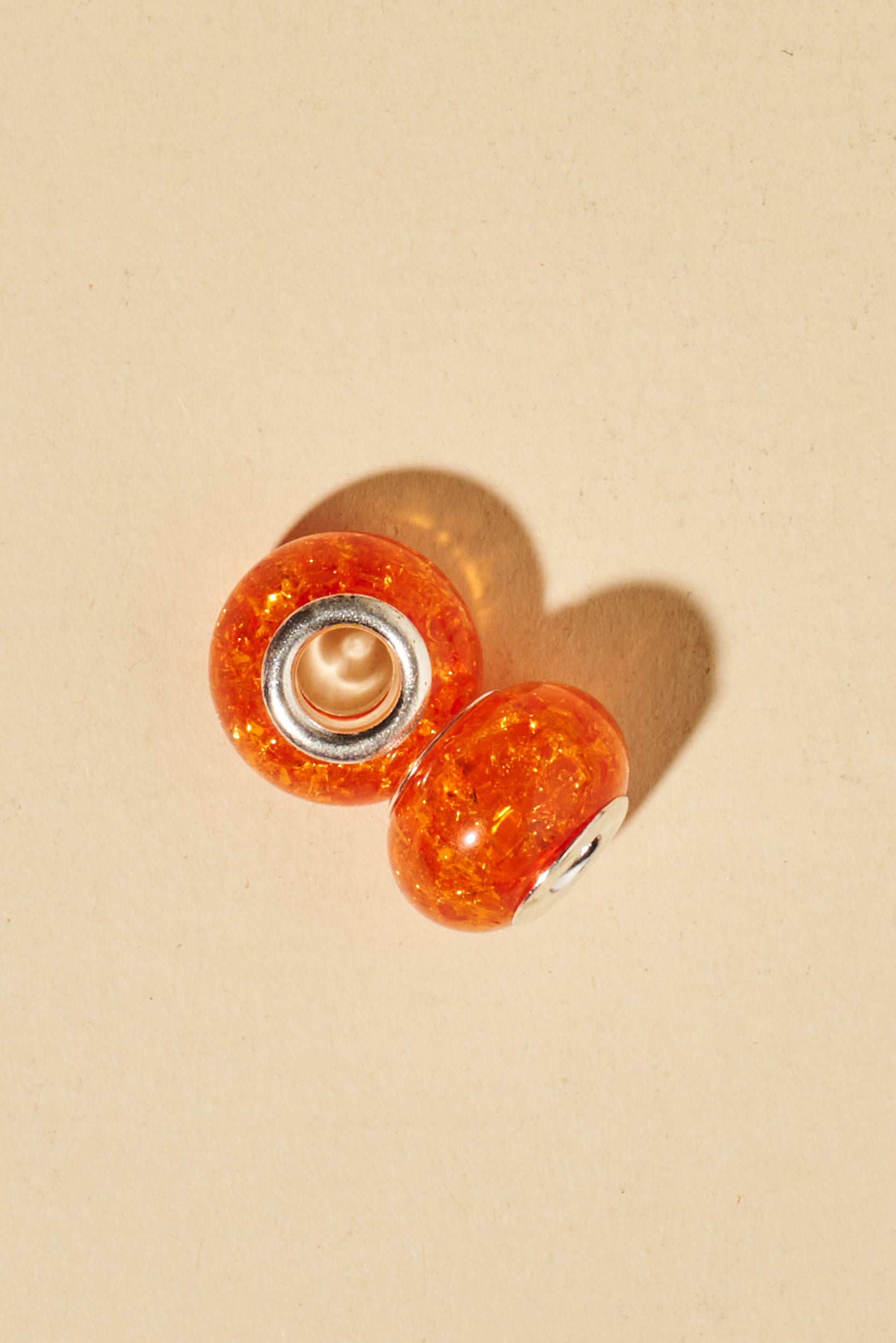 Shufizoo - Dreadlock beads - clear Orange Beads