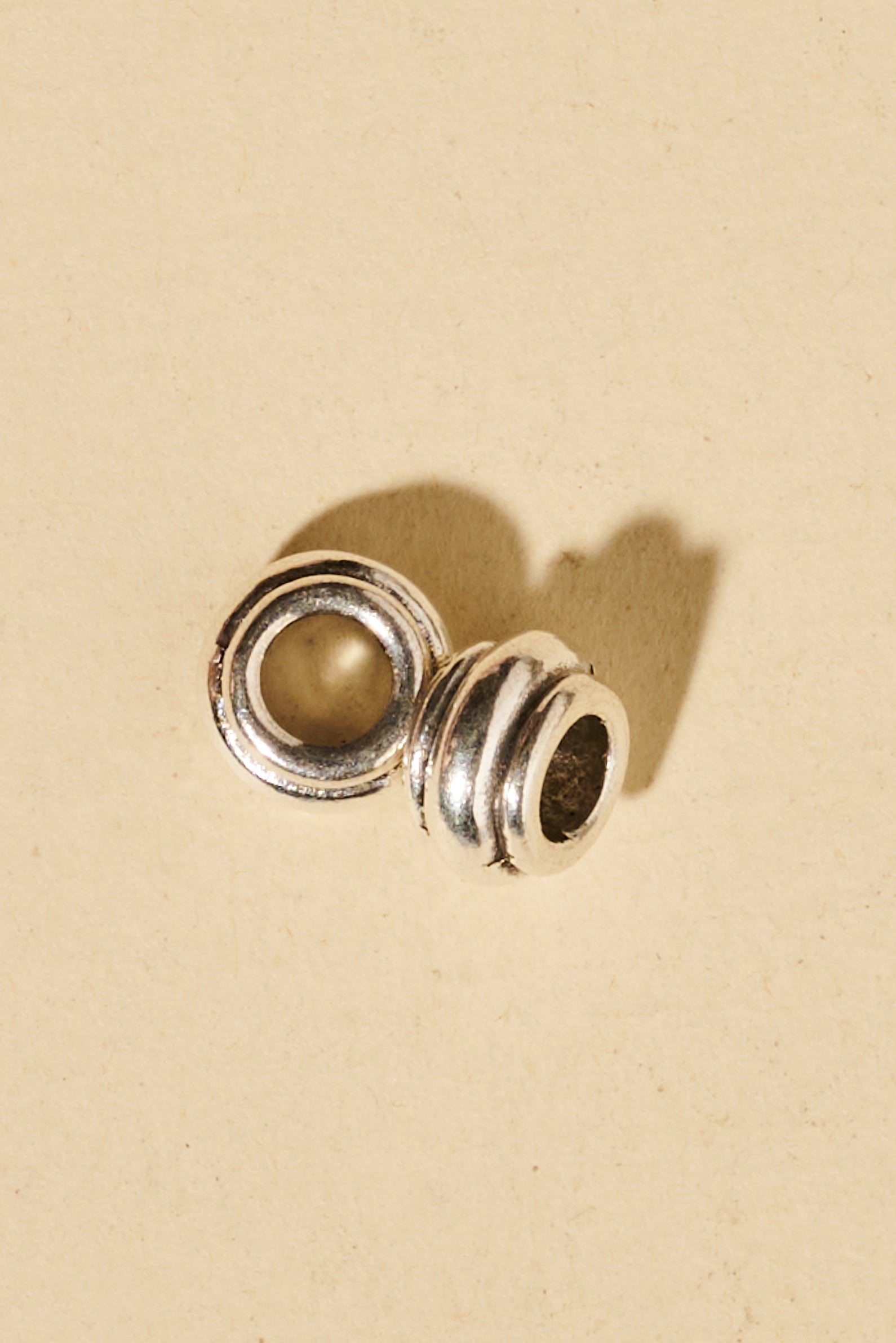 Dreadlock beads - Shufizoo - Silver Beads Decorated with Three Stripes