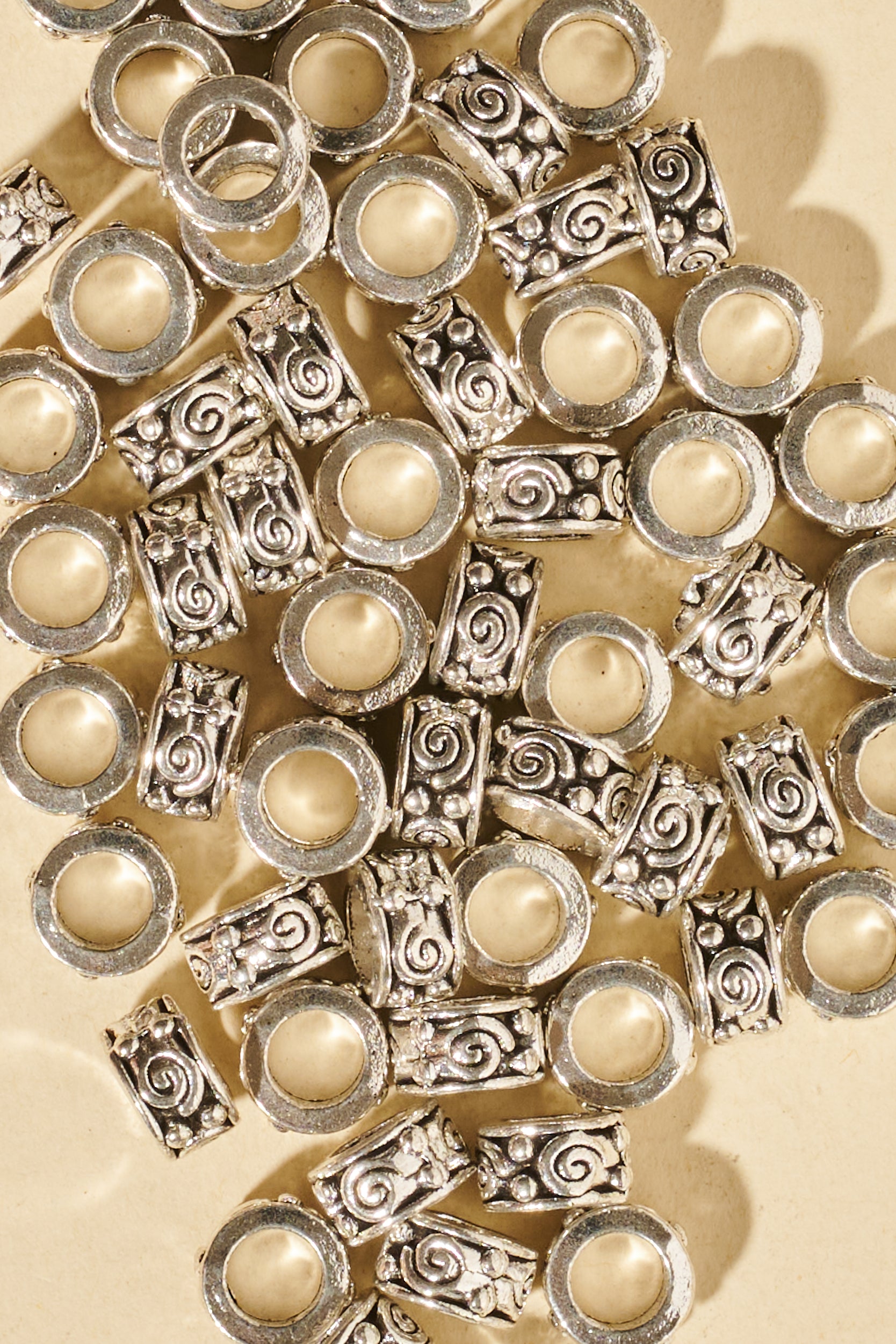 Dreadlock beads - Shufizoo - Silver Beads with Wave Decorations