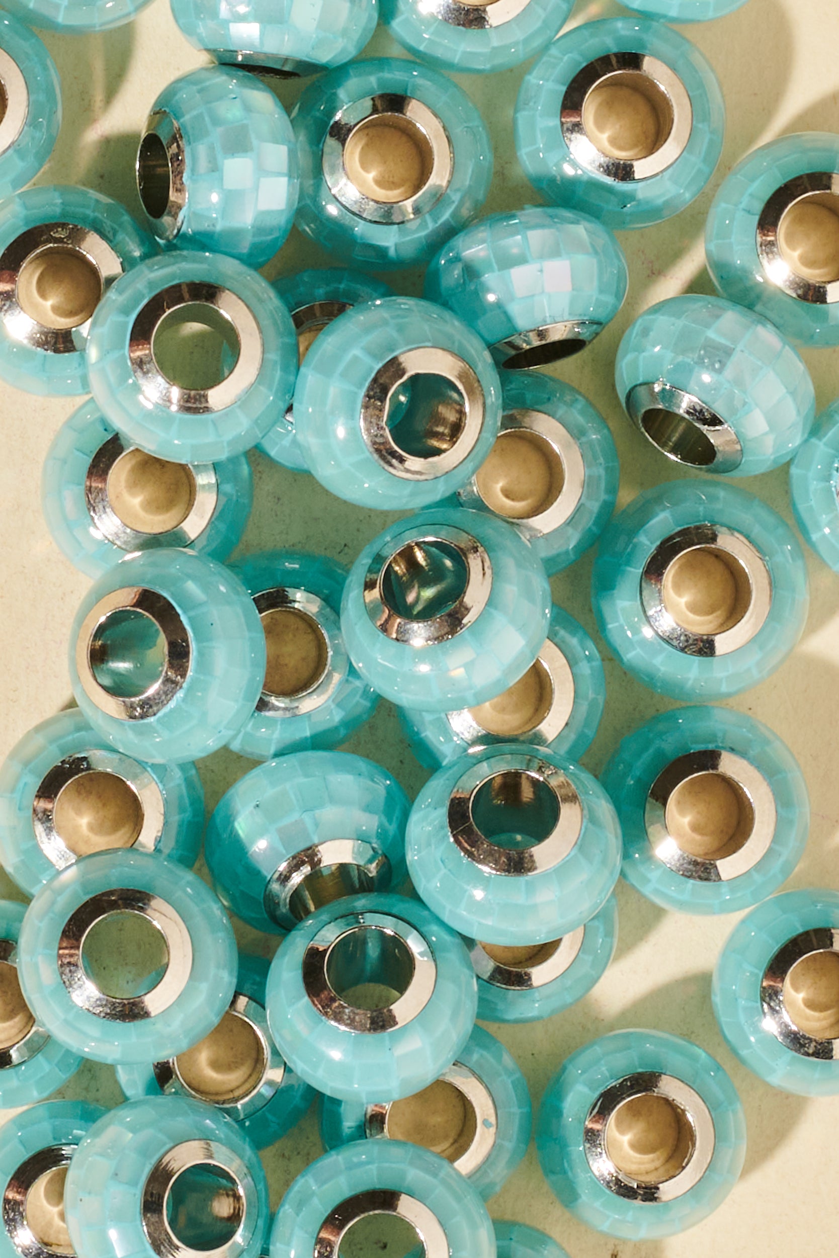 Dreadlock beads - Shufizoo - Turquoise Disco-Style Beads