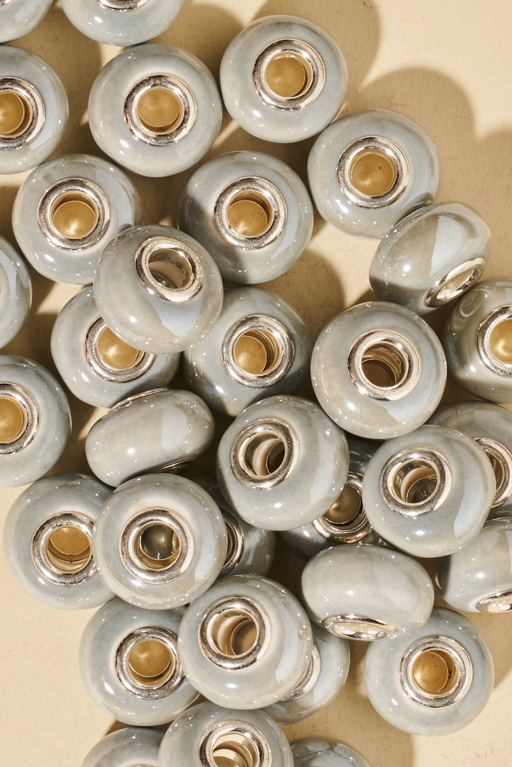 Dreadlock beads - Shufizoo - glossy Gray Beads