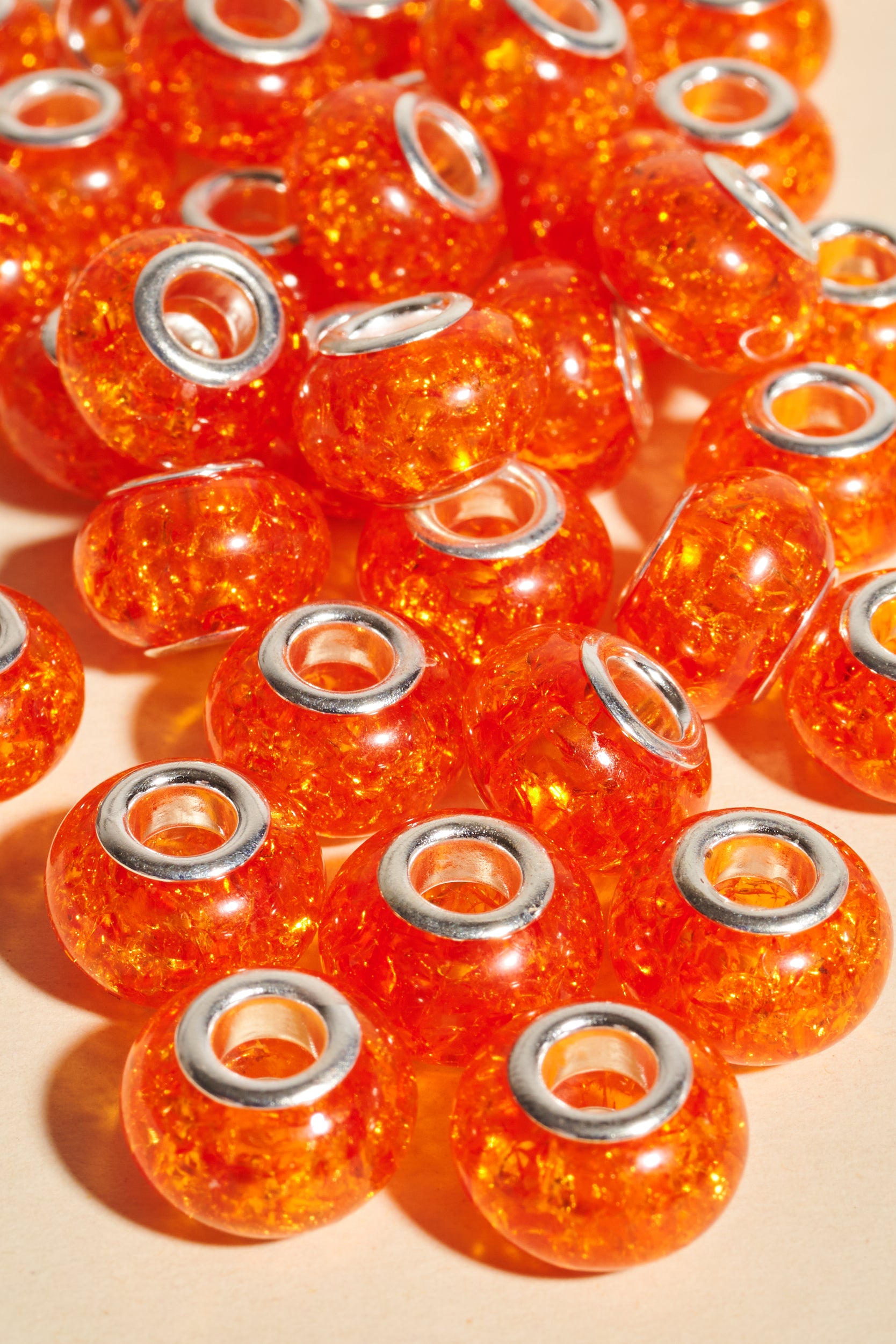 Shufizoo - Dreadlock beads - clear Orange Beads