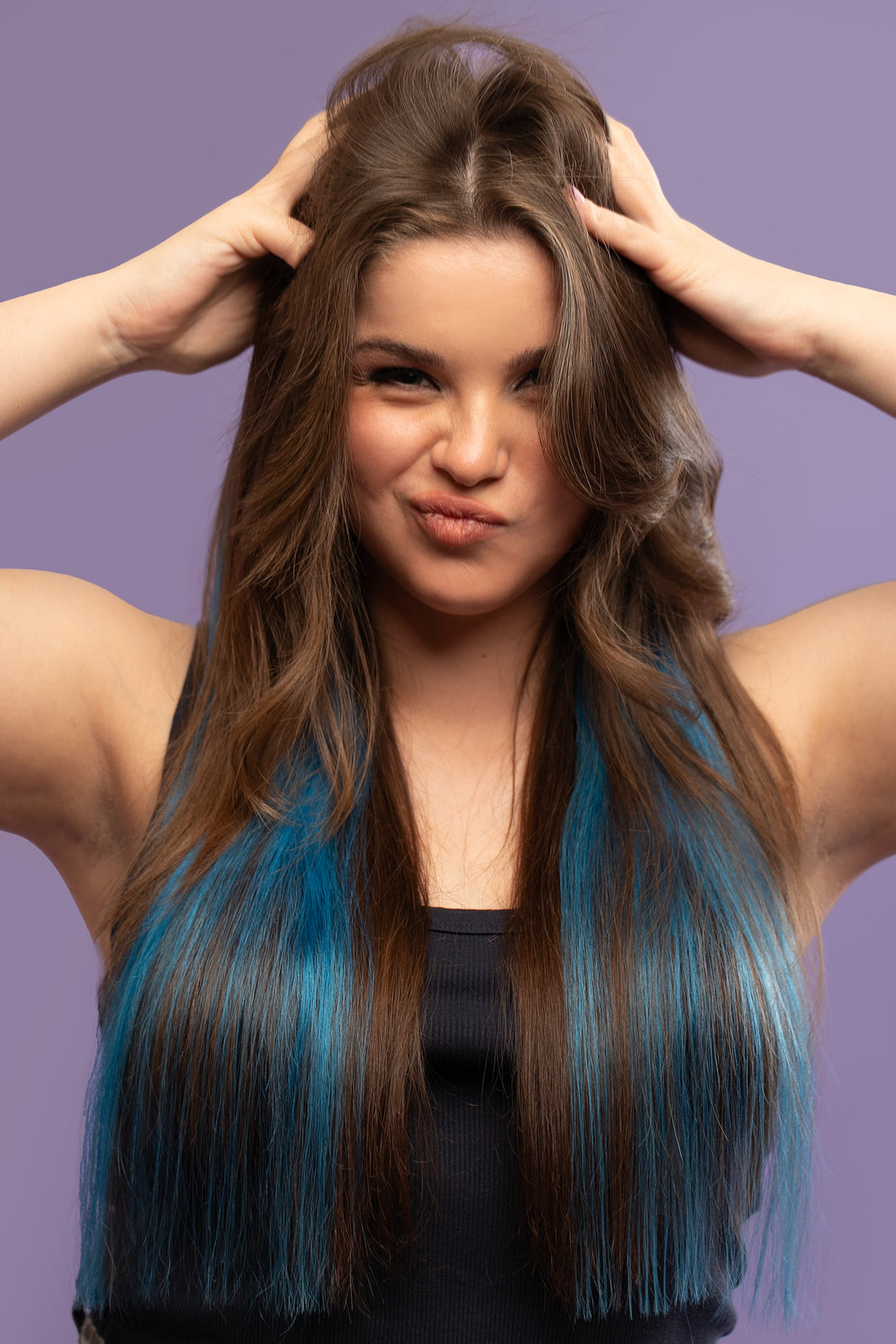 Natural hair extension - Sea blue shade - Shufizoo