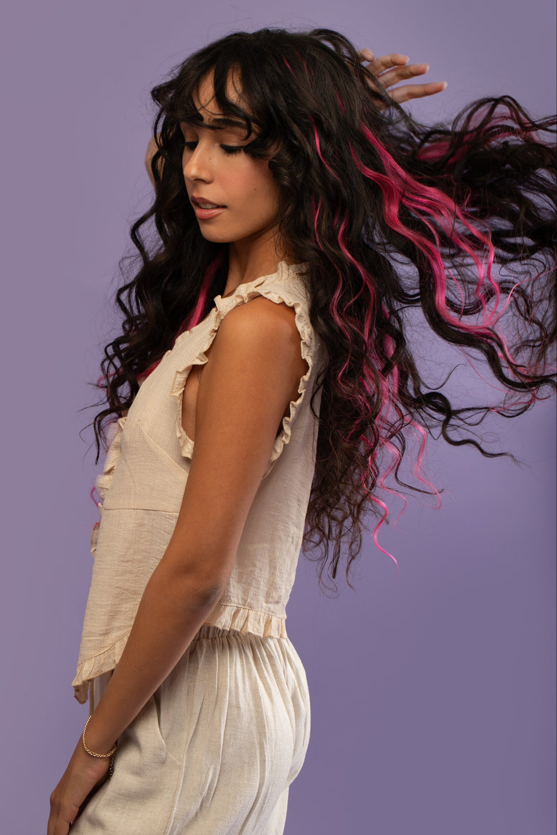 תוספת שיער טבעית - ורוד עמוק