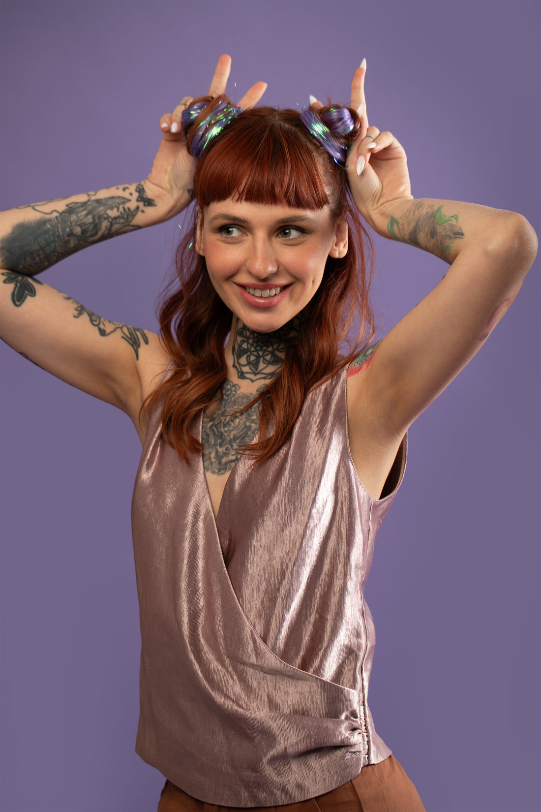 Natural hair extension - Lilac purple shade - Shufizoo