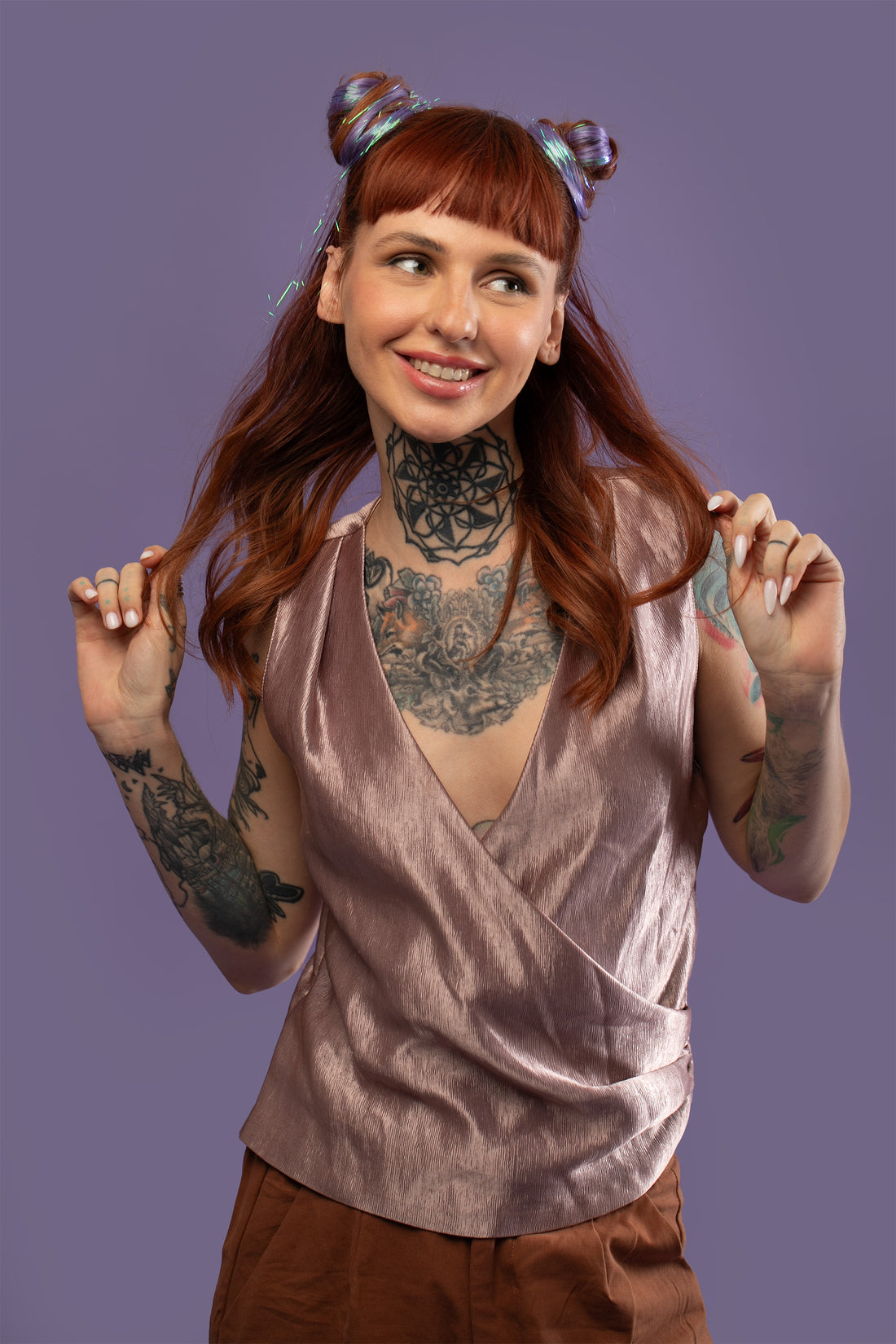 Natural hair extension - Lilac purple shade - Shufizoo