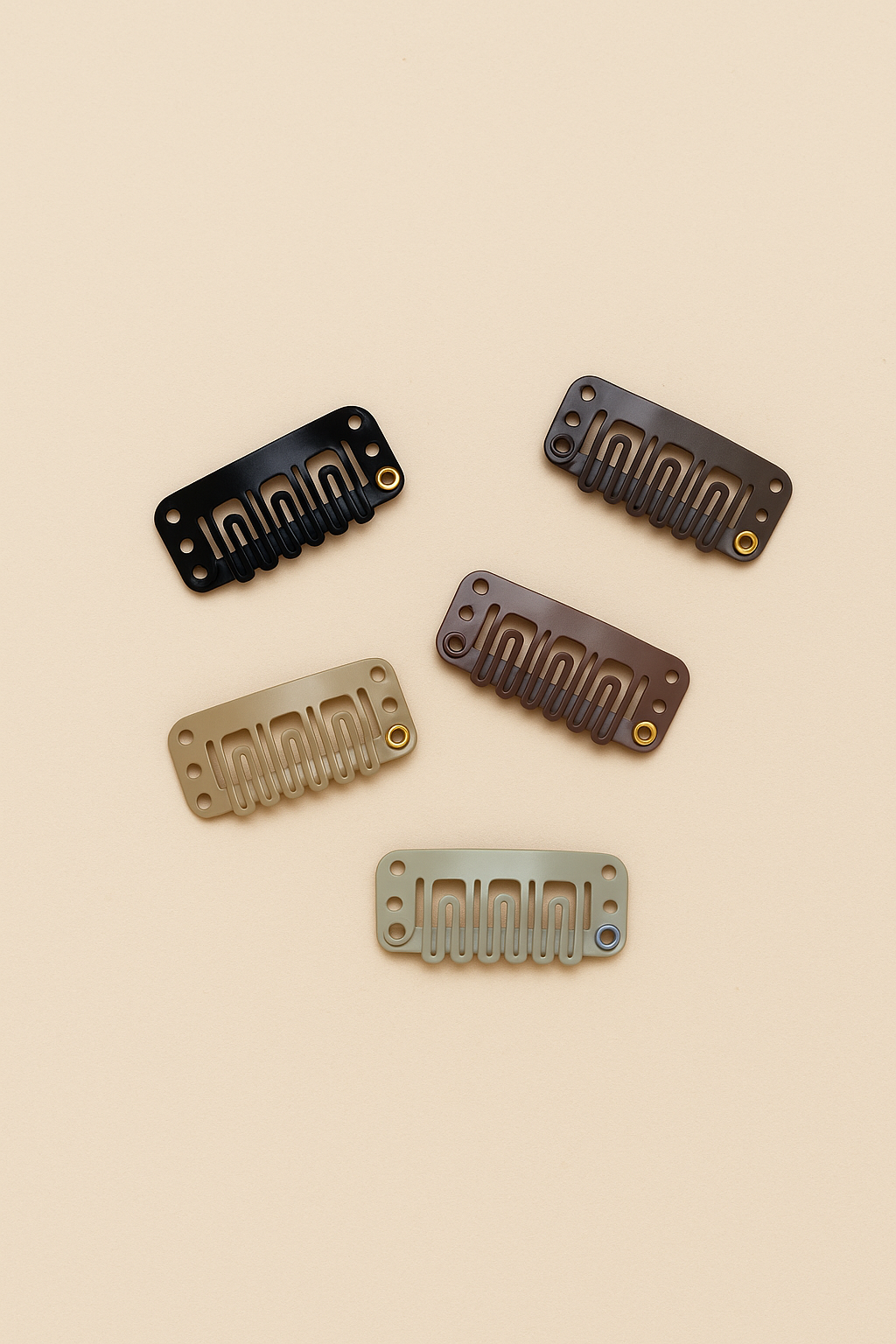 black, dark brown, light brown, satin blonde