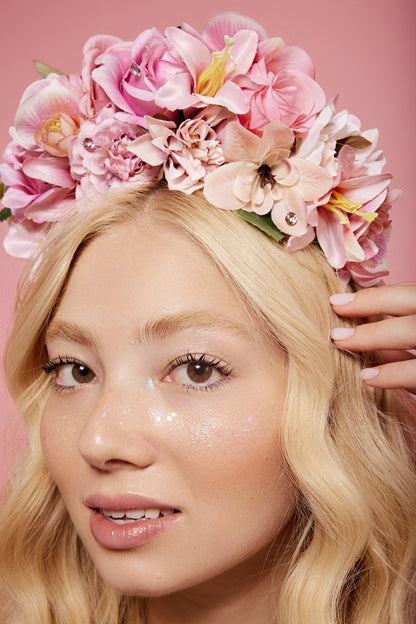 Silk Flower Headband - Rosa